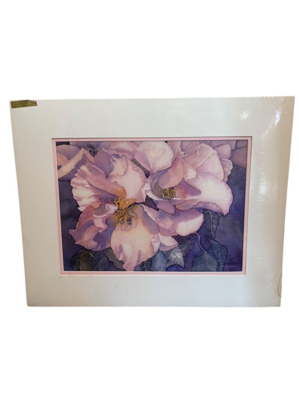 "A Rose Called Sally" Print By Sandy Delehanty 10/100 floral pink white mat READ